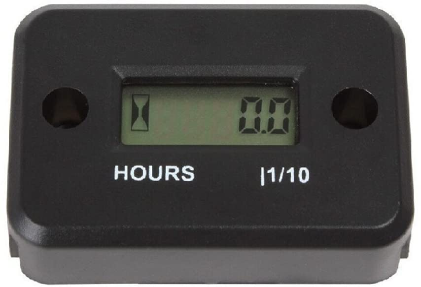 Hour Meter Small Waterproof Digital LCD Gasoline Engine Hour Meter for Motorcycle, Boat, Lawn Mower, Snowmobile, Generator