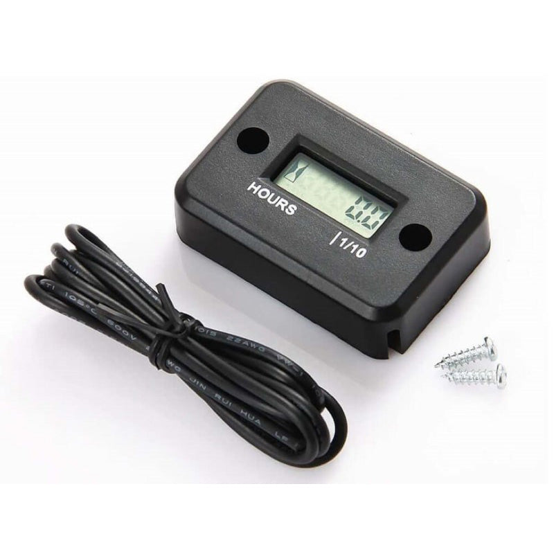 Hour Meter Small Waterproof Digital LCD Gasoline Engine Hour Meter for Motorcycle, Boat, Lawn Mower, Snowmobile, Generator