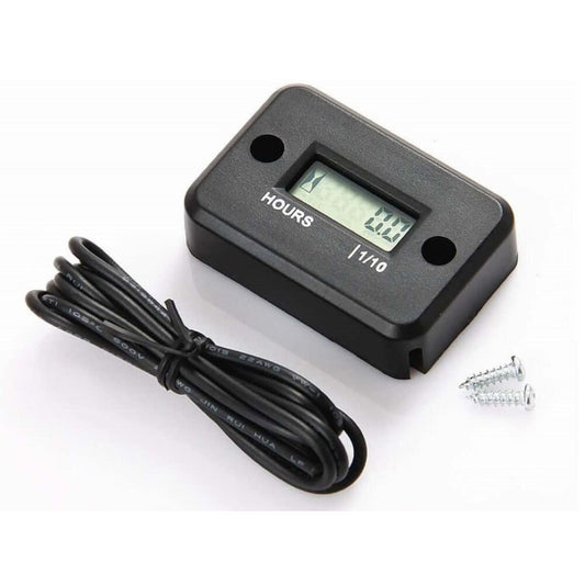 Hour Meter Small Waterproof Digital LCD Gasoline Engine Hour Meter for Motorcycle, Boat, Lawn Mower, Snowmobile, Generator