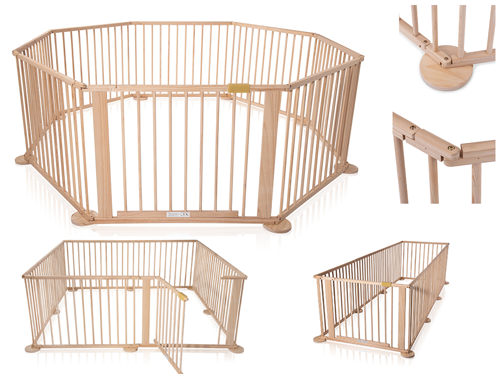 Baby Toddler Deluxe Kids Wooden Large Play pen 8 Panel