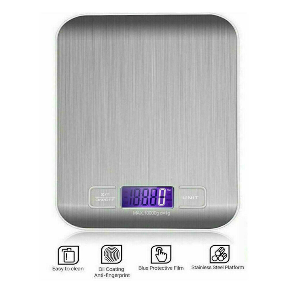 Streamlined Precision: 10KG Stainless Steel Kitchen Scale
