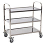 3-Tier Stainless Steel Kitchen Trolley - Durable Storage Cart for Kitchen, Hotel, and Medical Use
