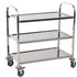 3-Tier Stainless Steel Kitchen Trolley - Durable Storage Cart for Kitchen, Hotel, and Medical Use
