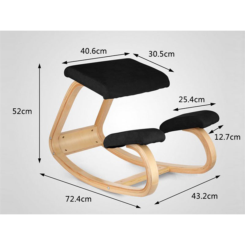 Ergonomic Kneeling Chair – Beech Wood Frame, Comfortable Posture Correcting Chair for Desk and Office