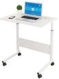 Movable Bedside Table C-Shaped, Height Adjustable Overbed Table with Wheels for Coffee, Laptop & Tablet