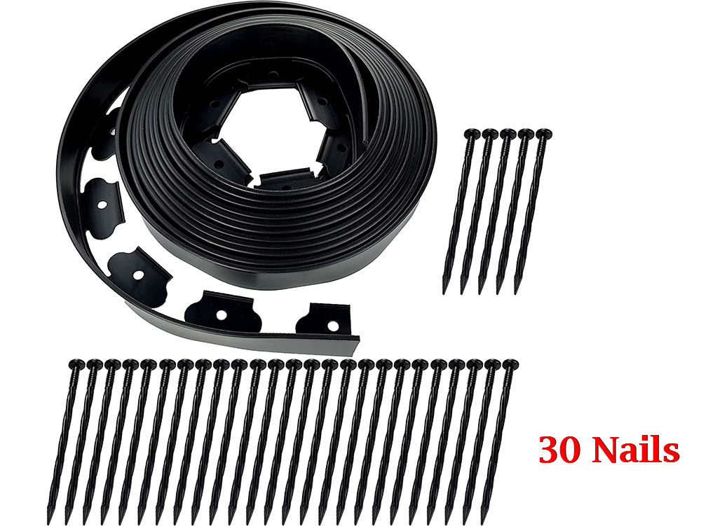4PCS No-Dig Lawn Edging Border – Easy to Install Flexible Garden Edging for Pathways, Flower Beds, and Driveways 10M10M