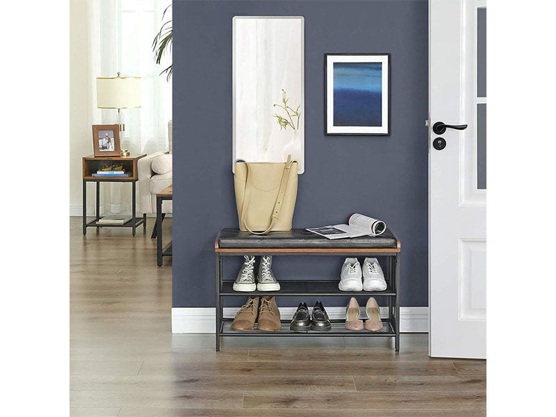 Cushioned Top Industrial Shoe Rack Bench