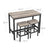 Modern Bar Table Stool Set Greige & Black VASAGLE