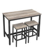 Modern Bar Table Stool Set Greige & Black VASAGLE