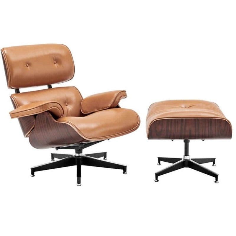 Replica Premium Leather Lounge Chair &amp; Ottoman, chair