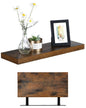VASAGLE Rustic Brown Floating Shelf - 38MM Wall Mounted Shelf for Photos, Decorations, and More