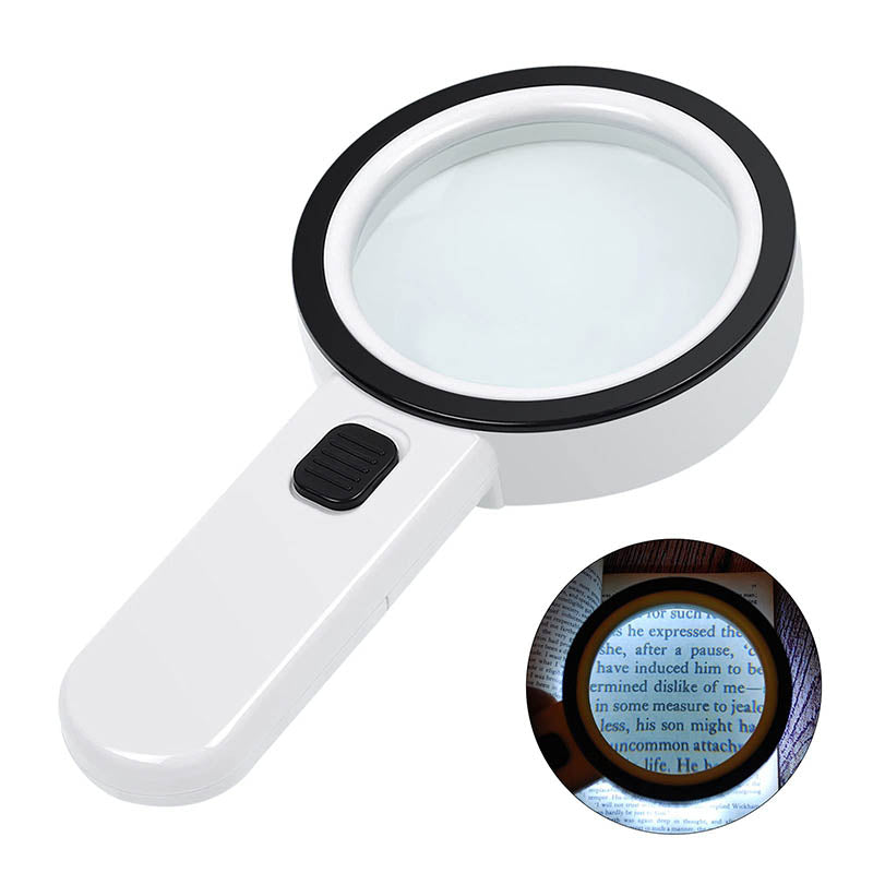 30X Magnifying Glass with Light – Handheld LED Illuminated Magnifier for Seniors, Macular Degeneration, Reading, Jewelry, Coins