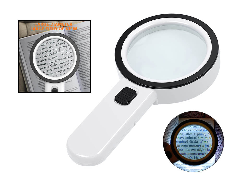 30X Magnifying Glass with Light – Handheld LED Illuminated Magnifier for Seniors, Macular Degeneration, Reading, Jewelry, Coins