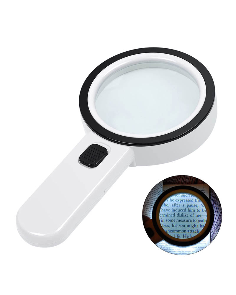 30X Magnifying Glass with Light – Handheld LED Illuminated Magnifier for Seniors, Macular Degeneration, Reading, Jewelry, Coins