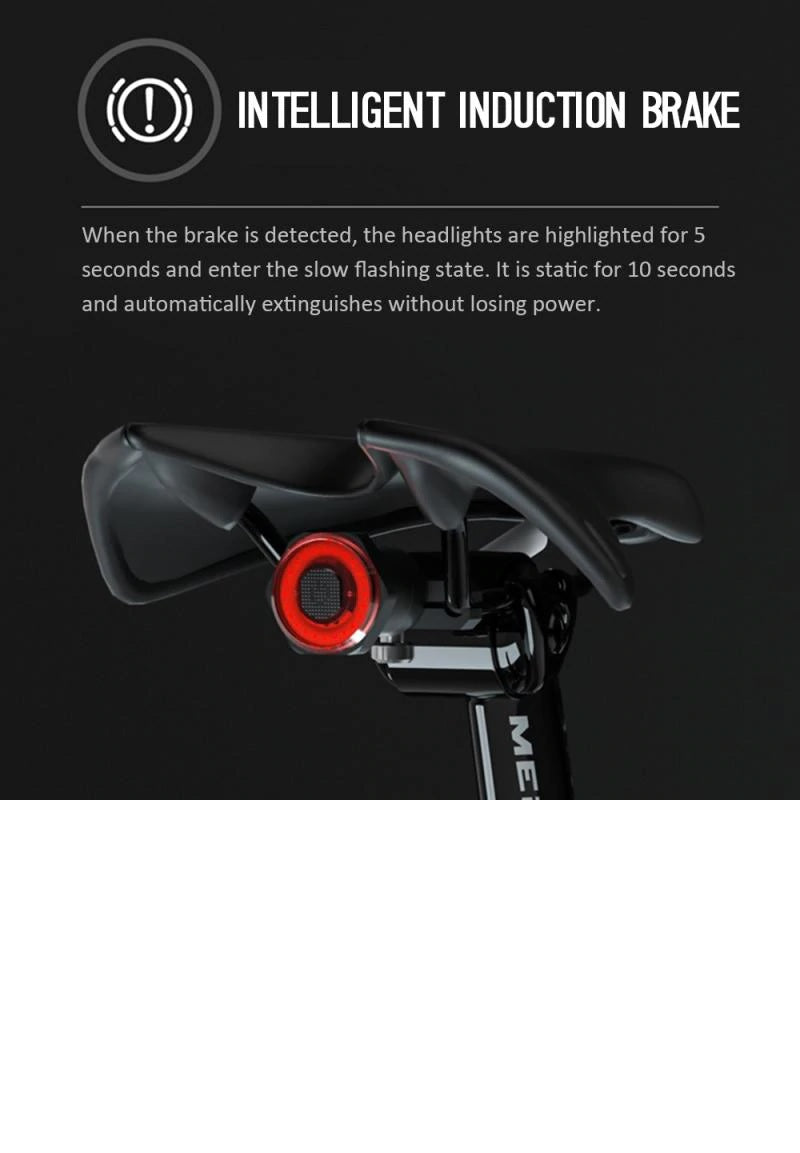 Bike Rear Light MEROCA Bike Rear Light Smart Brake Waterproof