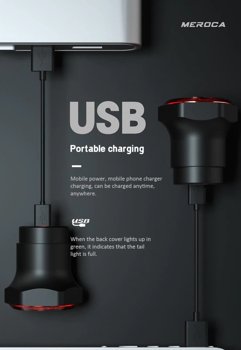 Bike Rear Light MEROCA Bike Rear Light Smart Brake Waterproof