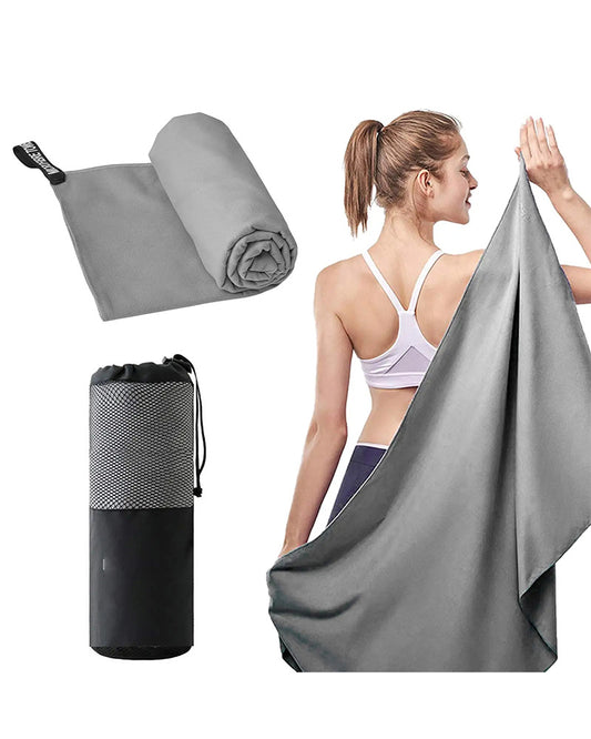 Microfiber Towel Perfect Travel Sports Beach Towel Grey