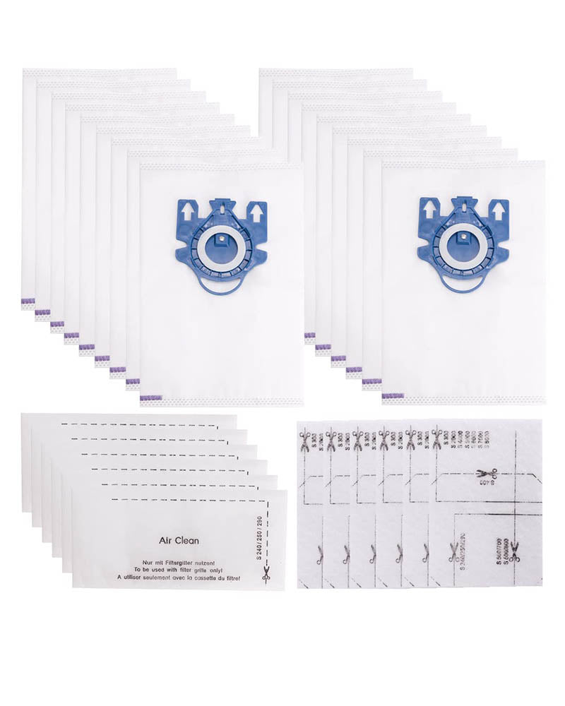Replacement Miele Vacuum Bags for Miele 3D GN Efficiency Bags – 18 Bags + 6 Filters
