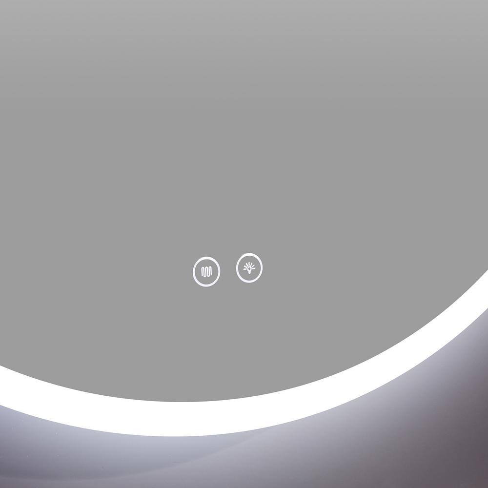 Round Frameless Anti-Fog LED Bathroom Vanity Mirror with Bluetooth – Wall Mounted Silver Finish