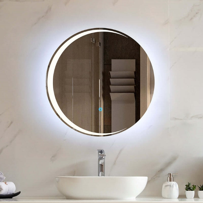 Round Wall Mirror 70cm Led Mirror With Bluetooth