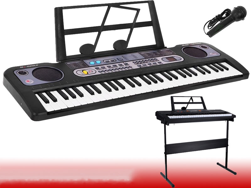 61-Key Keyboard Piano with Microphone Music Stand