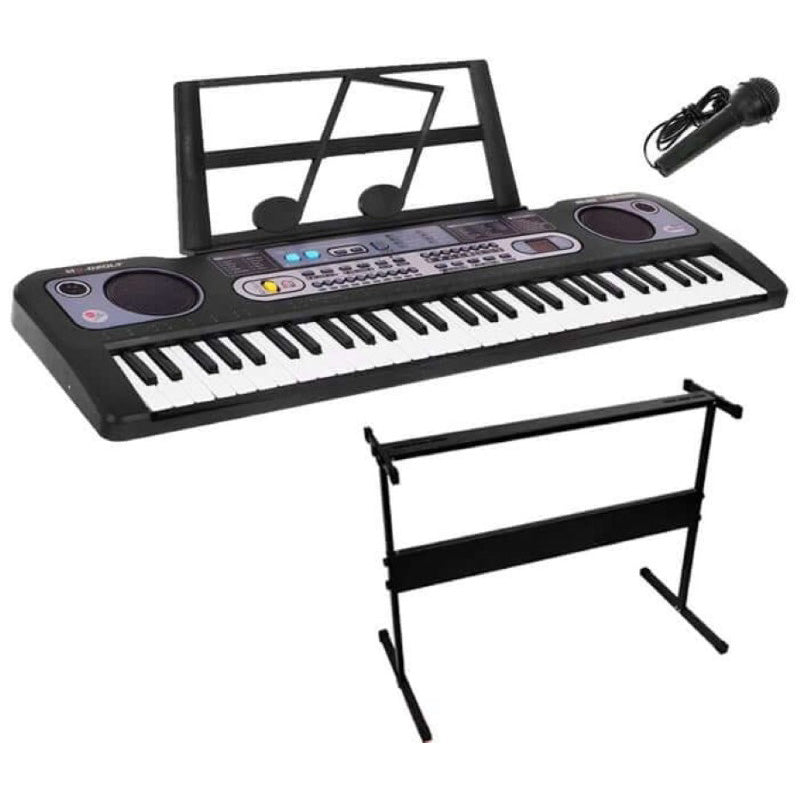 61-Key Keyboard Piano with Microphone Music Stand