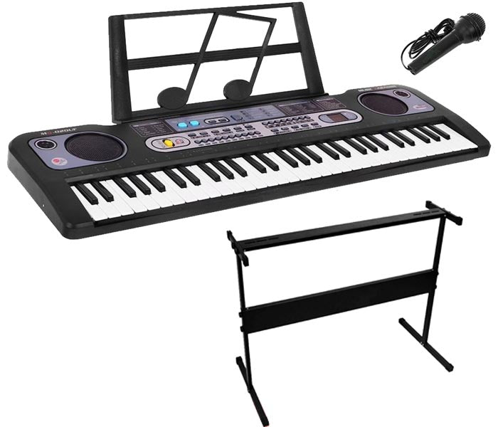 61-Key Keyboard Piano with Microphone Music Stand