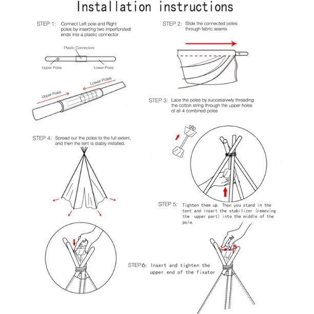 Kids Play Tent Teepee Cotton Canvas Kids Play Tent for Boys Girls