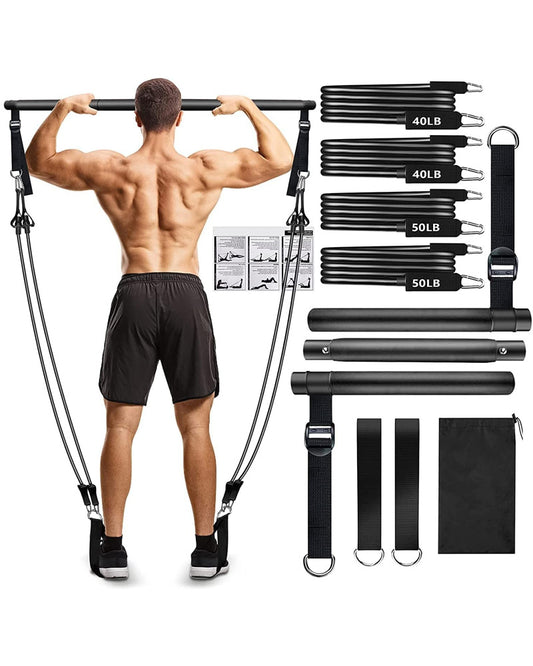 Pilates Stick Bar with Resistance Bands