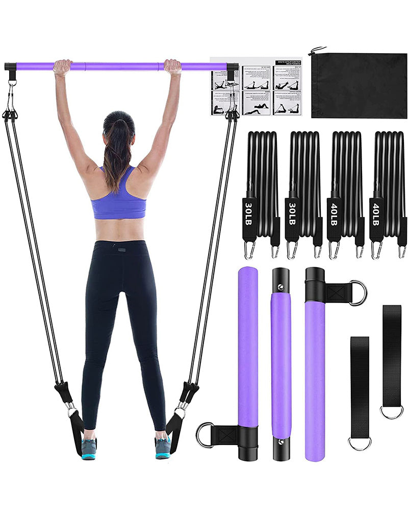 Pilates Stick Bar with Resistance Bands