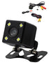 Car Rear View Camera - Universal 4 LED Night Vision Backup Parking Reverse Camera, Waterproof, 170° Wide Angle HD Color Image for Car Rear View