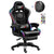 RGB LED Gaming Chair - Adjustable Swivel Recliner with Bluetooth Speakers and Footrest, Ergonomic Design for Office, Desk, and Gaming Use (Black)