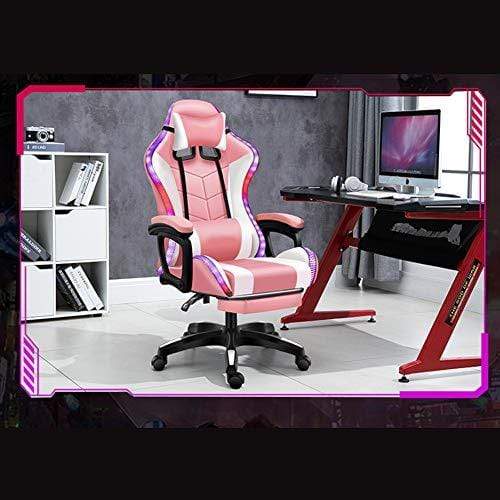 Gaming Chair with RGB Lights – Ergonomic Gaming Chair with Footrest & Speakers