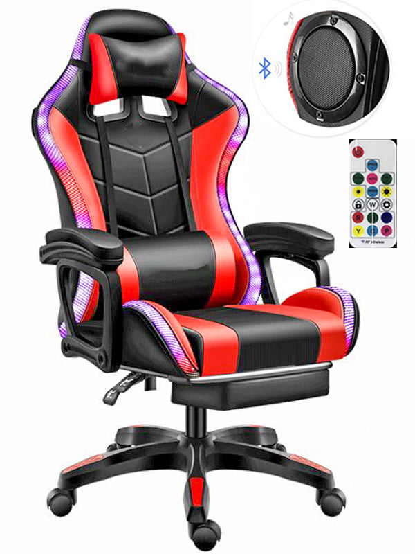 Gaming Chair with RGB Lights – Ergonomic Gaming Chair with Footrest & Speakers