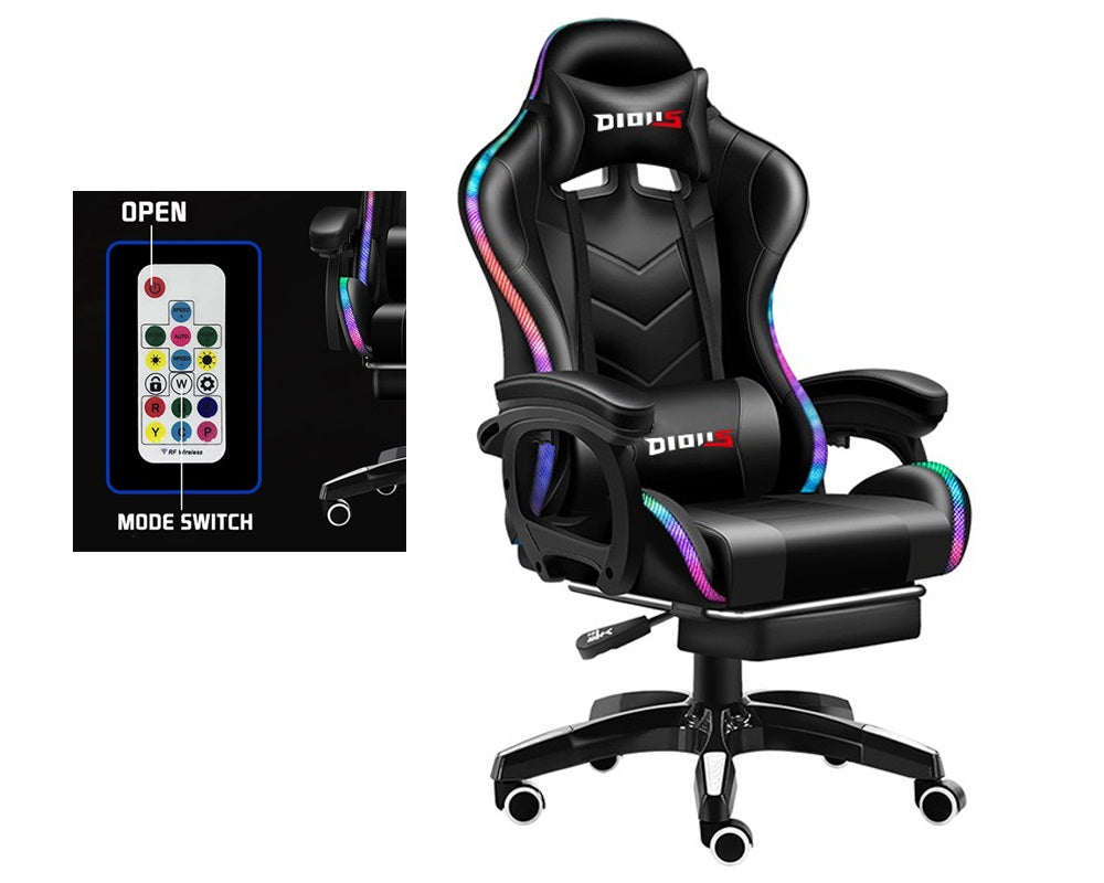 Gaming Chair with RGB Lights – Ergonomic Gaming Chair with Footrest & Speakers