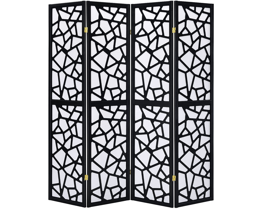 4 Panel Wood Frame Screen Room Divider