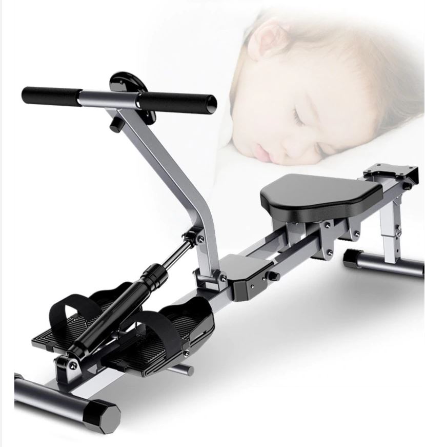 Indoor Foldable Rowing Machine with 12 Adjustable Resistance – Home Gym Rowing Workout Fitness Equipment