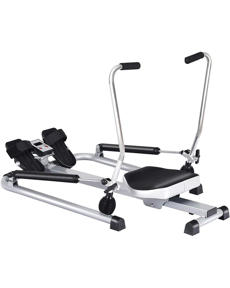 Hydraulic Rowing Machine, Full Motion Folding Rower with LCD Monitor