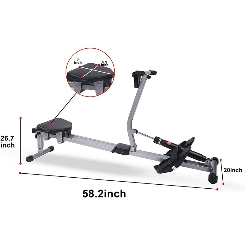 Fitness Rowing Machine Rower Ergometer - Adjustable 12-Level Resistance for Full-Body Workout