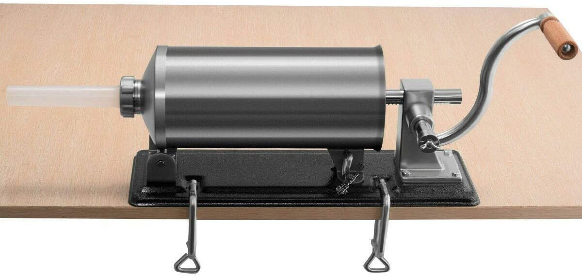 Sausage Stuffer for Home & Commercial Use – 4L Horizontal Stainless Steel Sausage Stuffer with 4 Filling Tubes