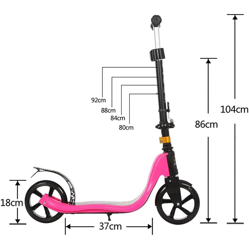 Kids Scooter with Adjustable Height – 2-Wheel Kick Kids Scooter with Wide Deck & Rear Brake