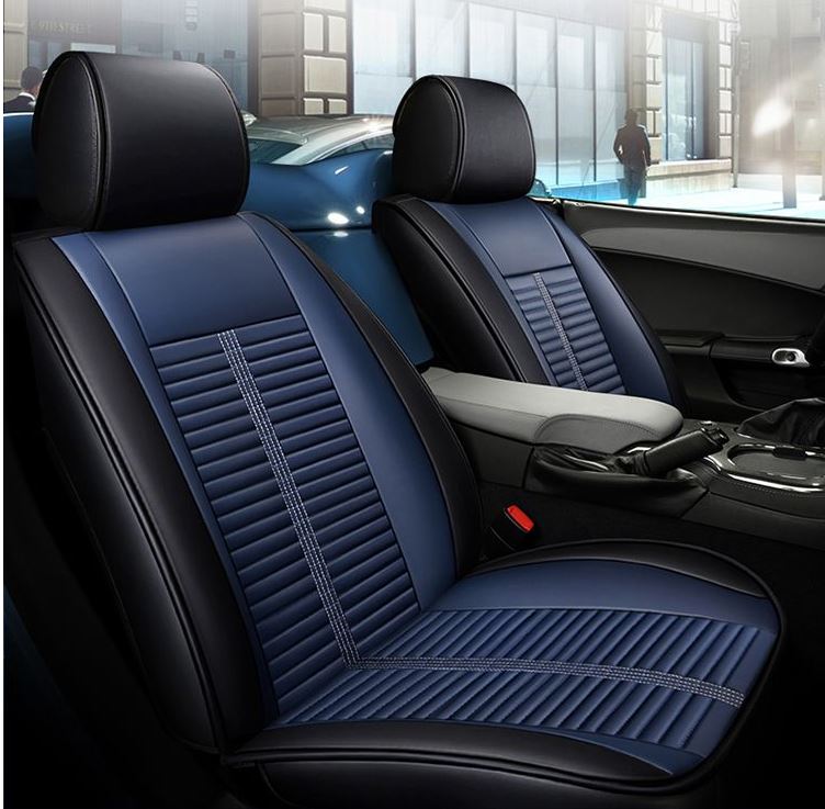 Car Seat Cover – PU Leather Car Seat Cover for 5 Seats Blue