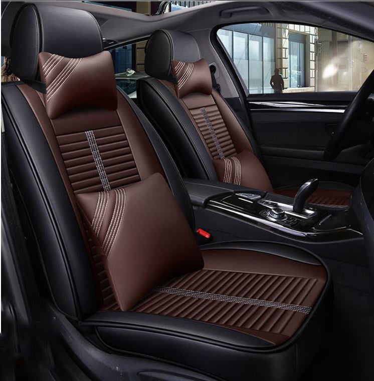 Car Seat Cover – PU Leather Car Seat Cover for 5 Seats Brown