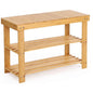 Bamboo Shoe Rack Bench - 3-Tier Free Standing Wood Shoe Storage for Hallway, Bathroom, Living Room