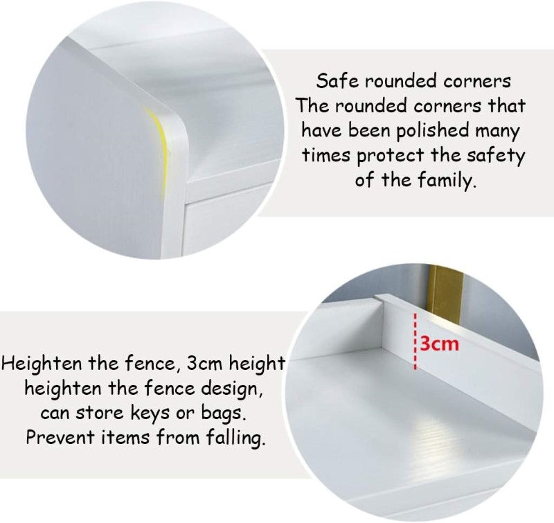 Slim Flip Shoe Cabinet – 3-Tier White Shoe Cabinet with Eco-Friendly Design & Rounded Corners