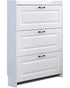 Slim Flip Shoe Cabinet – 3-Tier White Shoe Cabinet with Eco-Friendly Design & Rounded Corners