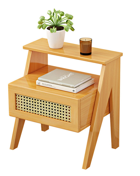Bedside Table Wooden – Storage Bedside Table with Drawer for Living Room, Bedroom, or Study (50cm)