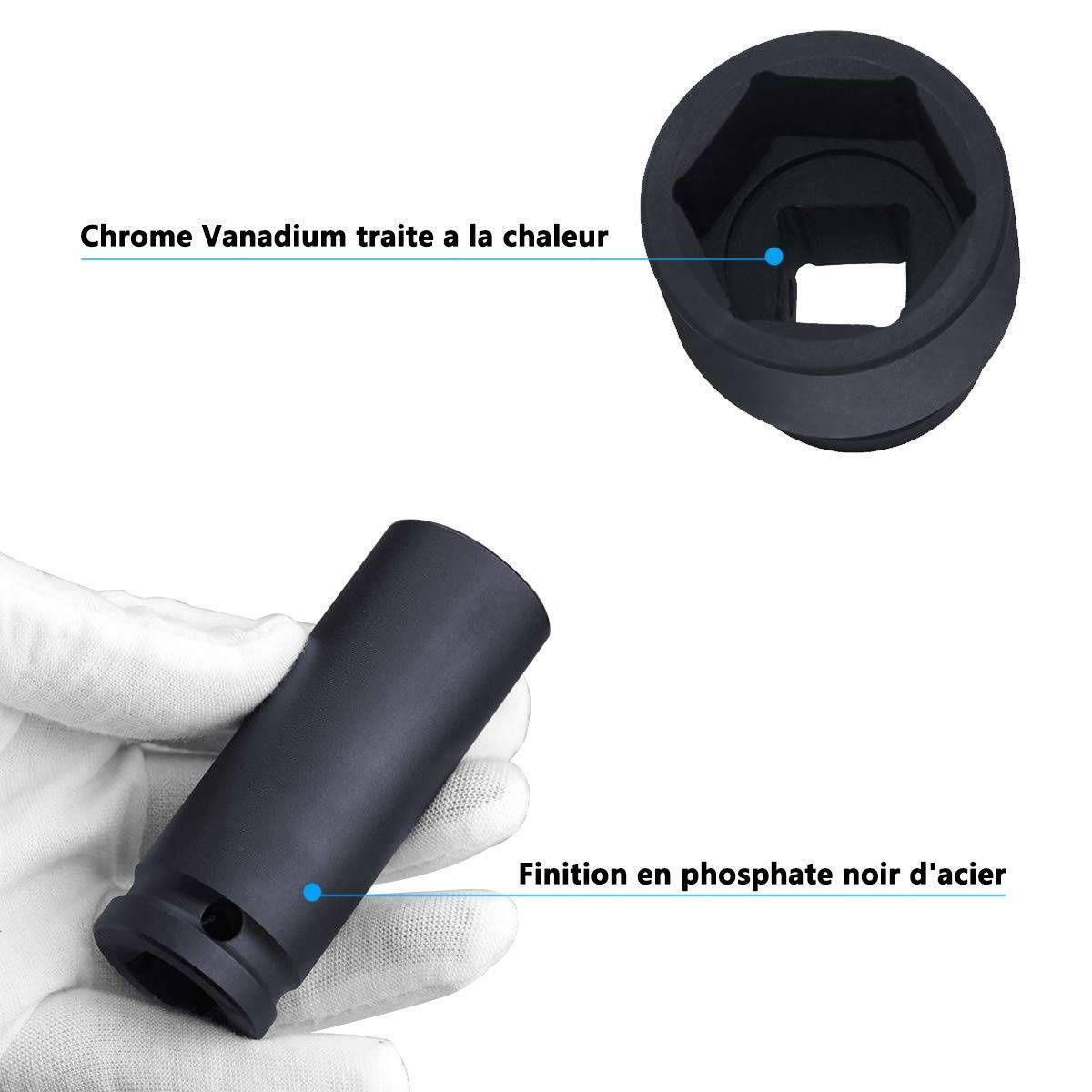 13pc Impact Socket 1/2" Inch Deep Tool Set 10-32mm Metric Garage Workshop Kit