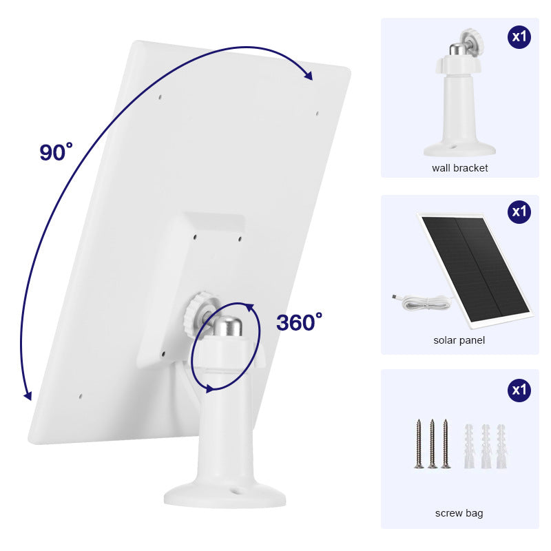 Solar Panel for Security Camera CCTV Surveillance System with Rechargeable Battery IP65 Waterproof Adjustable Bracket