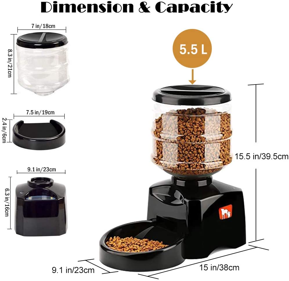 Automatic Pet Feeder Timed Dog Cat Food Dispenser